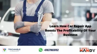 Learn How Car Repair App Boosts The Profitability Of Your Business