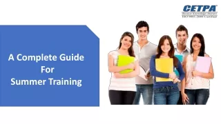 a complete guide for summer training