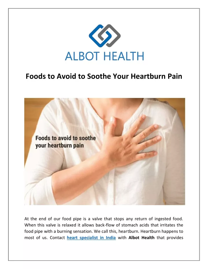foods to avoid to soothe your heartburn pain