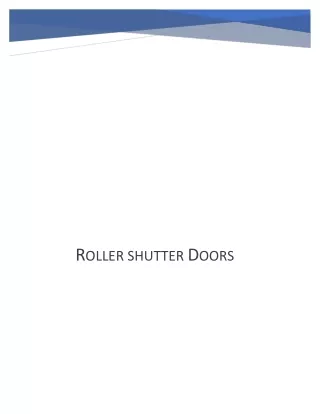 r oller shutter d oors