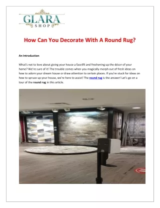 How Can You Decorate With A Round Rug