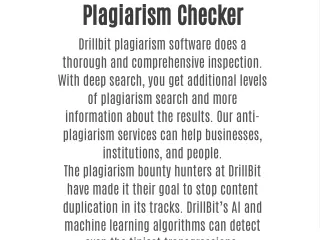plagiarism checker drillbit plagiarism software