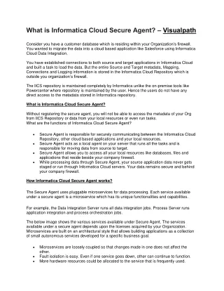 what is informatica cloud secure agent visualpath