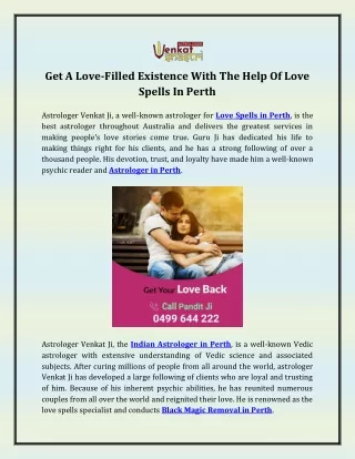 Get A Love-Filled Existence With The Help Of Love Spells In Perth