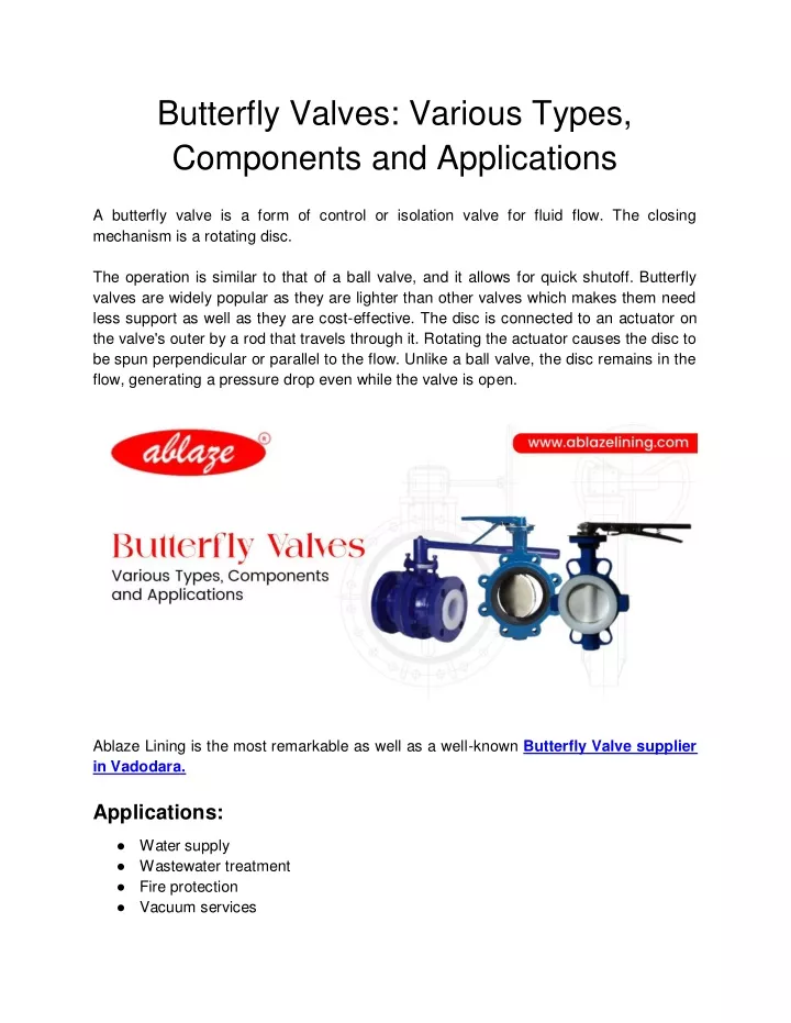 butterfly valves various types components