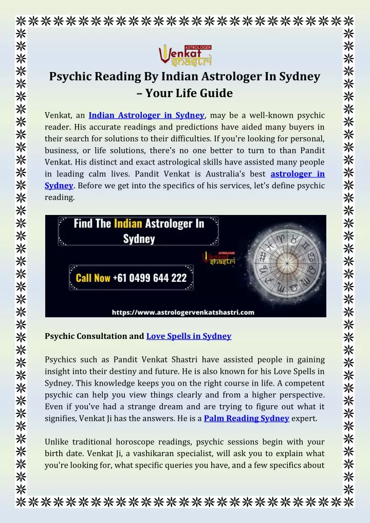 psychic reading by indian astrologer in sydney