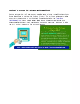 methods to manage the cash app withdrawal limit