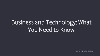 business and technology what you need to know