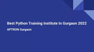 best python training institute in gurgaon 2022