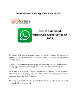 best on demand whatsapp clone script of 2022