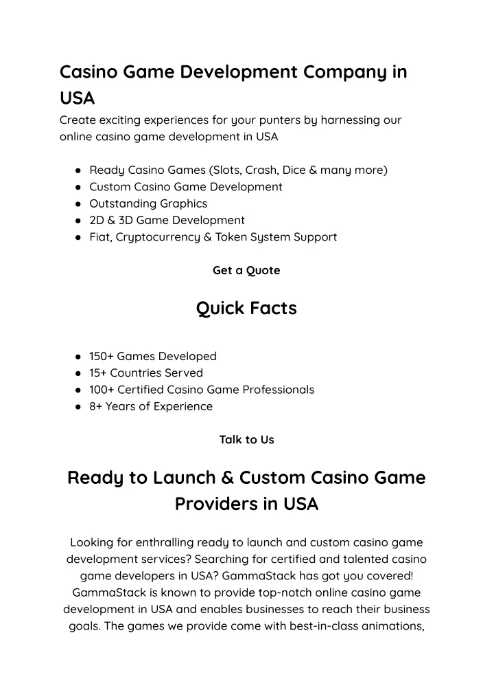 casino game development company in usa create