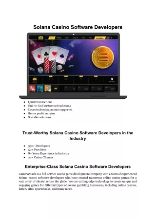 solana casino software developers