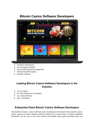 Bitcoin Casino Software Developers