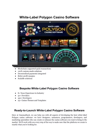 White-Label Polygon Casino Software