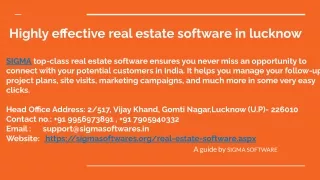 Highly effective real estate software in lucknow