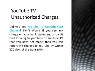 youtube tv unauthorized charges