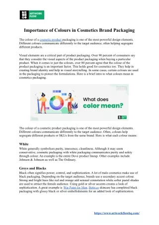 importance of colours in cosmetics brand packaging