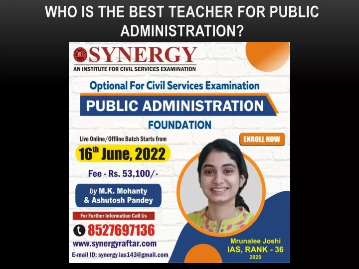 who is the best teacher for public administration