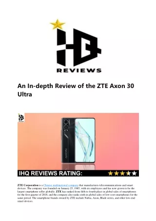 An In-depth Review of the ZTE Axon 30 Ultra