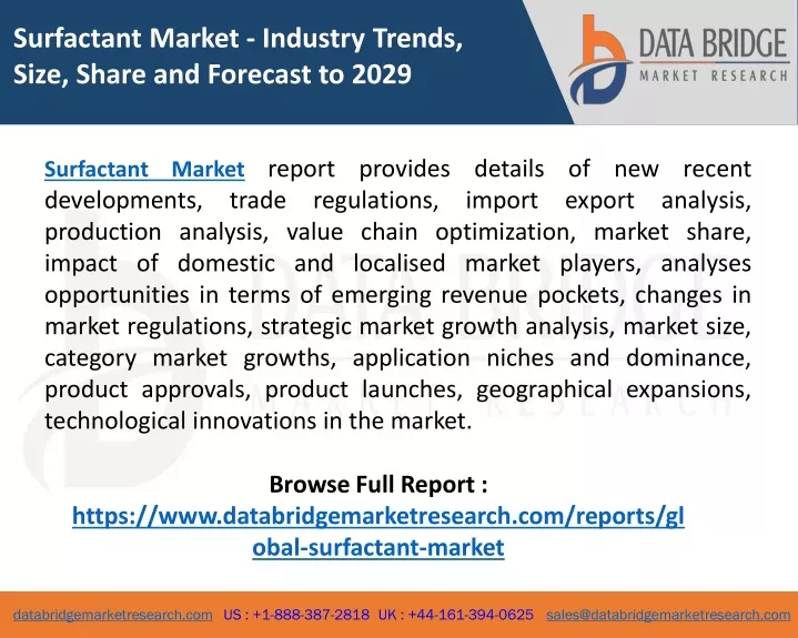surfactant market industry trends size share