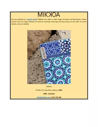 Beach Towel | Mikkoa.com