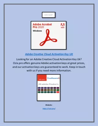 Adobe Creative Cloud Activation Key Uk | Ozix.proq