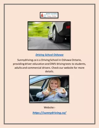 Driving School Oshawa | Sunnydriving.caq
