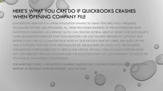 here s what you can do if quickbooks crashes when opening company file
