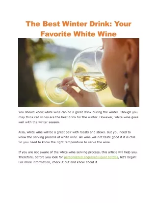 the best winter drink your favorite white wine