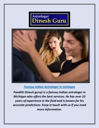 Get the famous Indian astrologer in Michigan