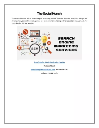 Search Engine Marketing Service Provider | Thesocialhunch.com
