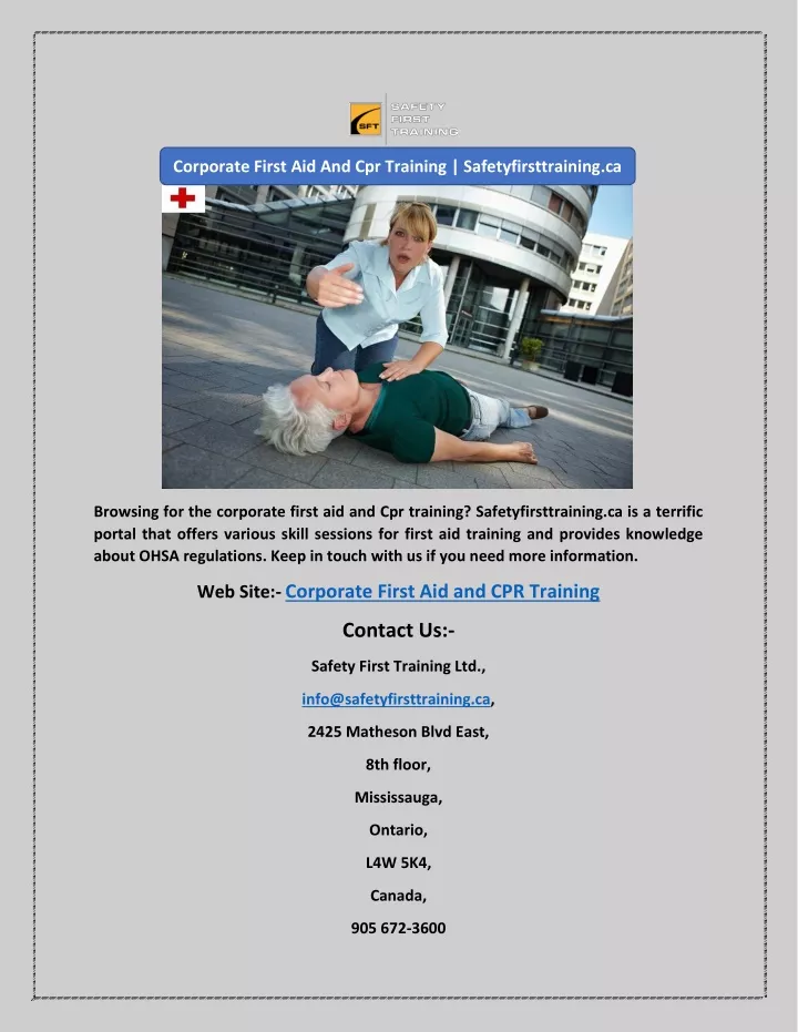 corporate first aid and cpr training