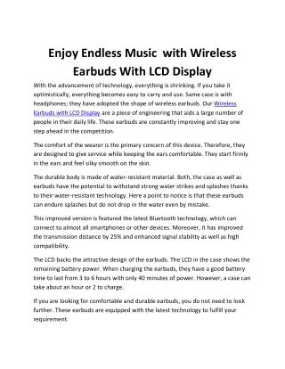 enjoy endless music with wireless earbuds with