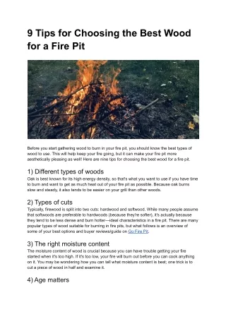 9 tips for choosing the best wood for a fire pit