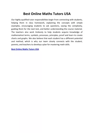 best online maths tutors usa