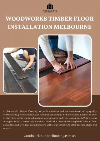 Get Woodworks Timber Floor Installation Service in Melbourne