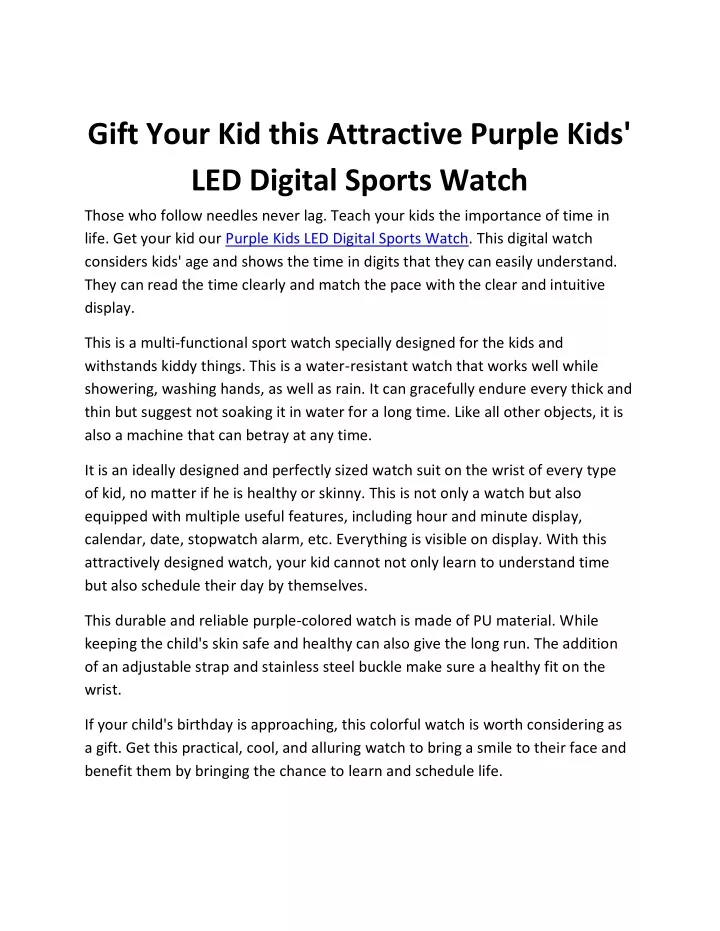 gift your kid this attractive purple kids