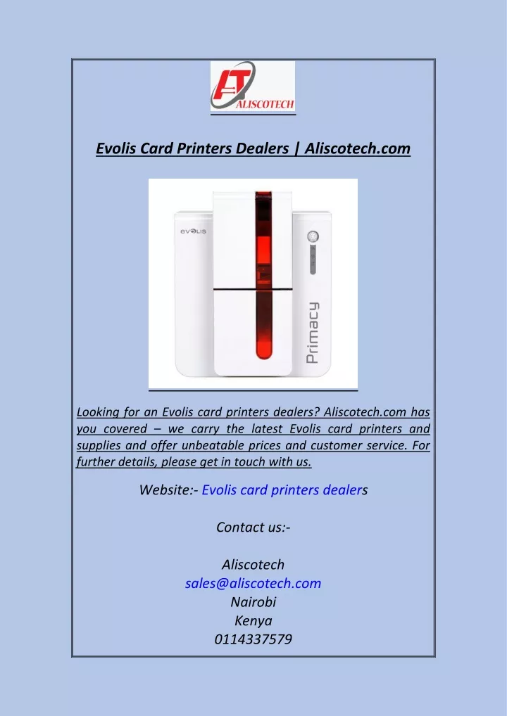 evolis card printers dealers aliscotech com