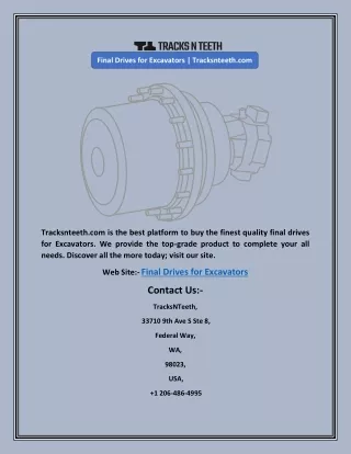 final drives for excavators tracksnteeth com