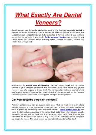 what exactly are dental veneers
