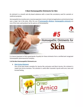5 Best Homoeopathic Ointments for Skin