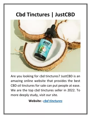 cbd tinctures justcbd