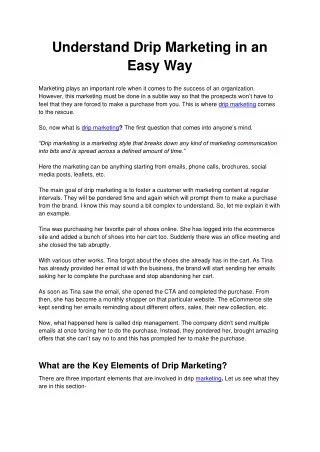 understand drip marketing in an easy way