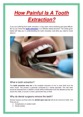how painful is a tooth extraction