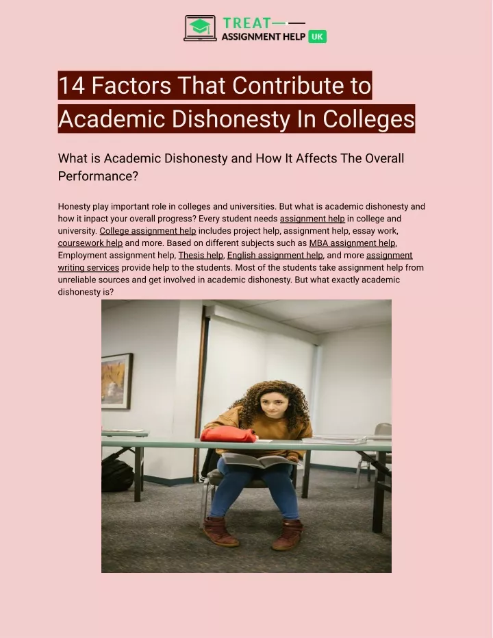 14 factors that contribute to academic dishonesty
