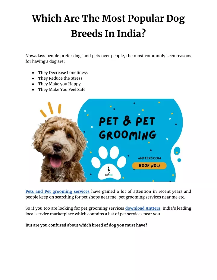 which are the most popular dog breeds in india