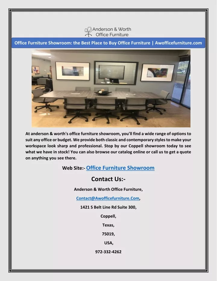 office furniture showroom the best place