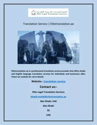 translation service elitetranslation ae