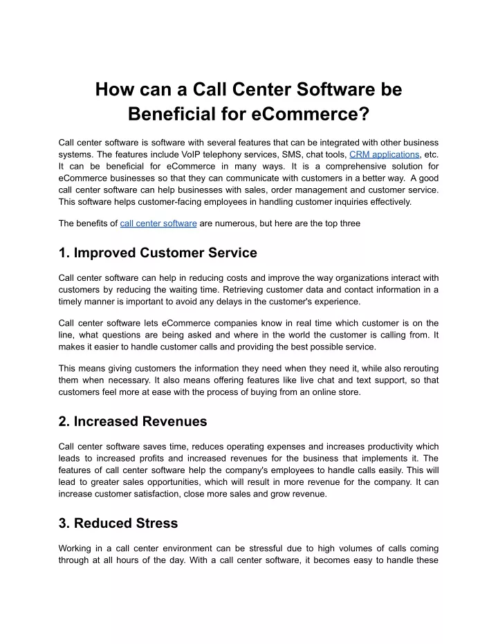 how can a call center software be beneficial