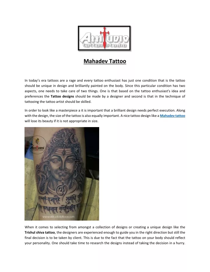 503 Likes, 0 Comments - SKIN MACHINE TATTOO STUDIO (@skinmachinetattoo) on  Instagram: “Customised Mahadev tat… | Band tattoos for men, Mahadev tattoo,  Mantra tattoo